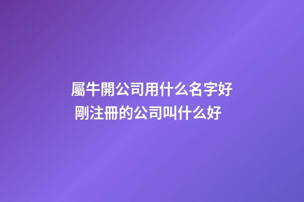 屬牛開公司用什么名字好 剛注冊的公司叫什么好-第1張-公司起名-玄機派